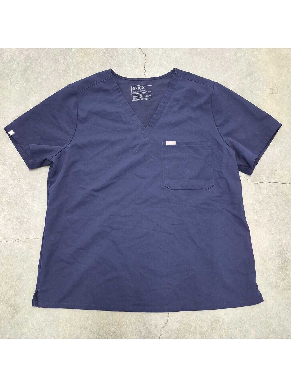 Figs Navy Scrub Top